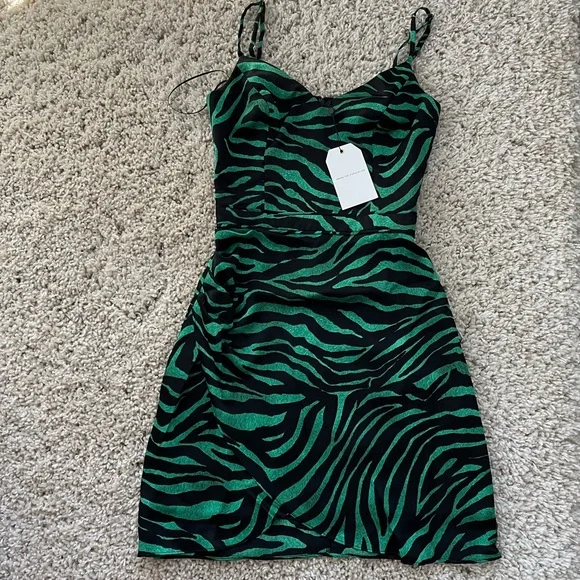 Dress the Population Brielle Zebra Print Mini Dress, Size XXS, NWT - Picture 4 of 13